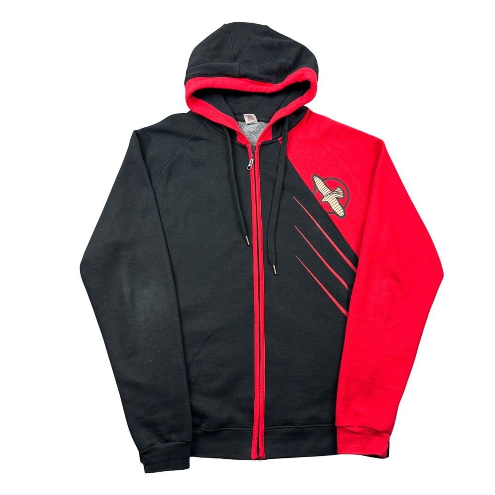 Hayabusa Fightwear Men Medium Full Zip Hoodie Black Red MMA Jiu Jitsu Sweatshirt
